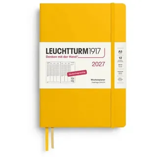 leuchtturm1917 gmbh, am spakenberg 45, 21502 geesthacht, kontakt@leuchtturm1917.com Wochenplaner Medium A5 Sunflower 2027