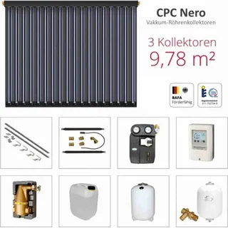 solarbayer� Solarbayer Komplettsolarpaket CPC NERO 3S Bruttogesamtfläche 9,78m2 Vakuumröhren