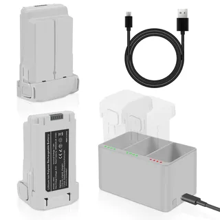 Fantasyo Mini 3 Pro Akku Intelligent Flight Mini 3 Akku 2 Stück 3850mAh Mini 3 Akkuladegerät Mini 3 Ladestation Kit Kompatibel mit DJI Mini 4 Pro/ 3 Pro/3 Drohne