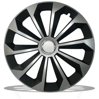 4er SET Radkappen Radblenden Radzierblenden FAME SCHWARZ / SILBER Größe UNIVERSAL (14 ZOLL)