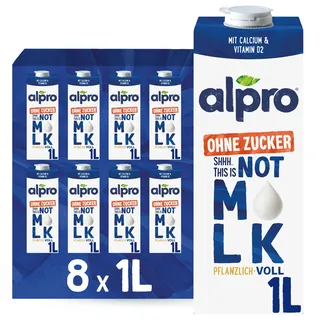 Alpro This is Not Milk 3,5% – 8x1L – 100% Pflanzlich & Voll – Zuckerfrei