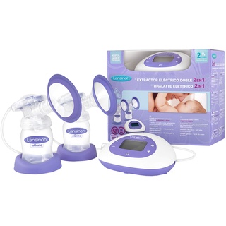 Lansinoh Milchpumpe 2-in-1 Doppel-Milchpumpe Stillmilch-Milchpumpe, lila