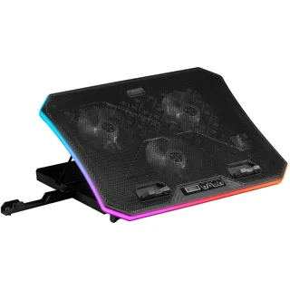 Mars Gaming MNBC6, RGB-Kühlsockel für Laptops bis 19'' ARGB, 3 Lüfter, Mobiler Ständer