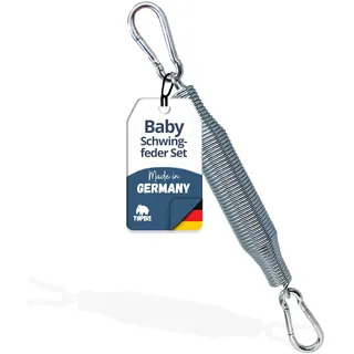 riijk Schwingfeder Set für die Federwiege Baby und Baby Hängematte, Made in Germany, Speziell für die Baby Federwiege inkl. 2 Karabiner
