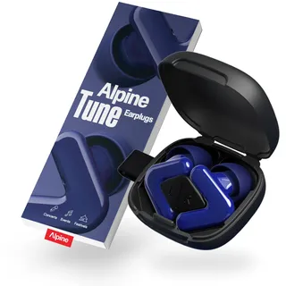 Alpine Tune Ohrstöpsel für Konzerte und Musik, Festival Ohrstöpsel mit Schalldämpfung, Hifi Klangqualität, 19dB Gehörschutz mit Klarem Klang, 4 Größen, Festivals, Partys, Raves & Clubs, Dunkelblau