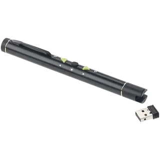 GeneralKeys Laserpointer grün: Multimedia-Presenter mit grünem Laser-Pointer, Akku, 2,4-GHz-Funk (Laserpointer stark, PC Fernbedienung, läserpointer)