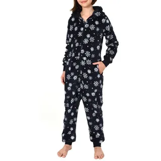 normann-wäschefabrik NORMANN Jumpsuit Overall Onesie Schlafanzug Eiskristall Sterne Optik | Gr.: 176