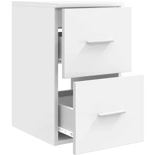 vidaXL Badezimmerschrank Inzwischen 30 x 35 x 50 cm Weiß Spanplatte/Massivholz