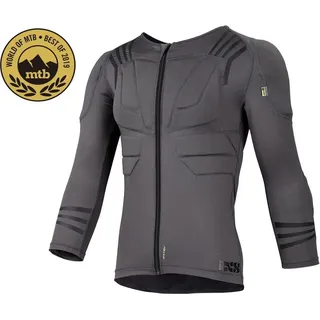 iXS Kinder Protektorenjacke Langarm Trigger Upper, Grau, KM