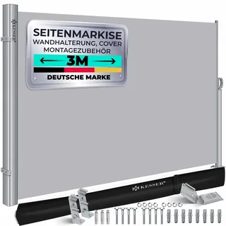 Kesser Aluminium Seitenmarkise 300 x 180 cm grau