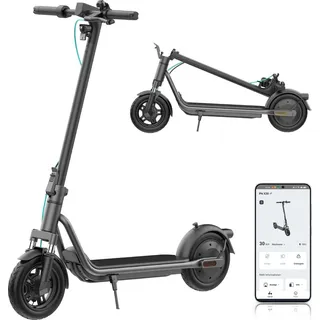 Odys Phi X30 E-Scooter mit Straßenzulassung & Federung, (max. 20km/h, bis zu 35km Reichweite, bis zu 15% Steigungen, 10" Luftreifen, - Schwarz
