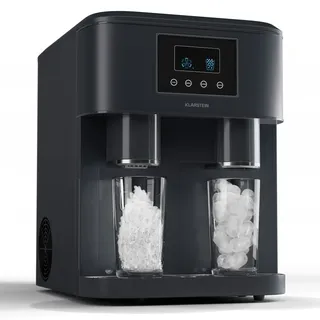 Klarstein Eiszeit Crush, Eiswürfelmaschine 2 Größen Crushed Ice Schwarz