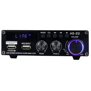 BLITZWOLF AS-22 Audioverstärker, 45 W, Bluetooth 5.0, USB + Fernbedienung (schwarz)