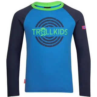 TROLLKIDS Preikestolen Langarm-t-shirt - Medium Blue / Navy - 116 cm