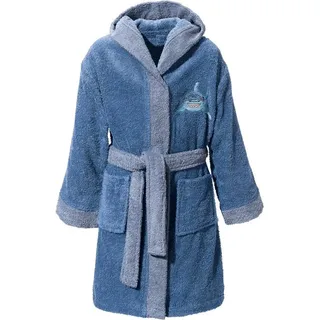 Erwin Müller Kinder-Bademantel mit Kapuze in blau | Gr.: 98/104