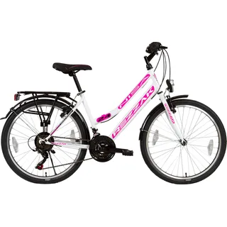 Rezzak Cityfahrrad Mädchen 24" RH 42 cm weiß/pink 21-Gang