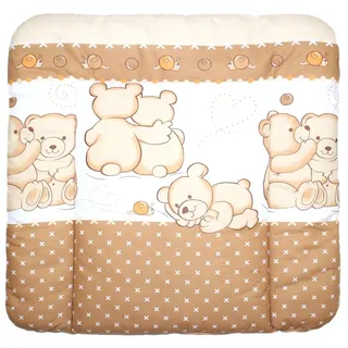 Baby Auflage Wickelauflage - Bärchen Braun - 70x50 cm 70x70 cm 70x85 cm Wickeltischauflage (70 x 75 cm)