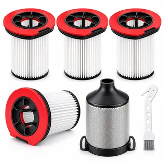 6-tlg. Ersatzfilter für Bosch Unlimited 10 & 9 – HEPA Filter für Akkusauger | Bosch Unlimited 10 Zubehör – 4× HEPA-Filter + Edelstahl-Vorfilter & Reinigungsbürste, Ersatz für 12050162