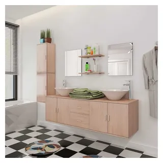 vidaXL Badmöbel-Set 9-tlg. Beige