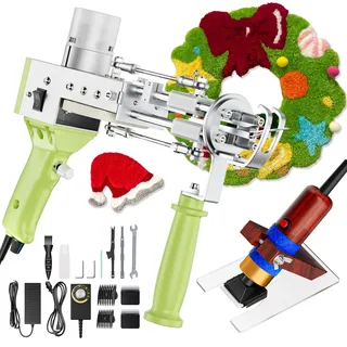 Tufting, Helangel Tufting Pistole, 2 in 1, 5-40 Schritte/S Tufting Gun, elektrisch, 7-21 mm, verstellbar, Strickmaschine, Teppiche für Weihnachten, Handwerk, Teppich, Kleidung
