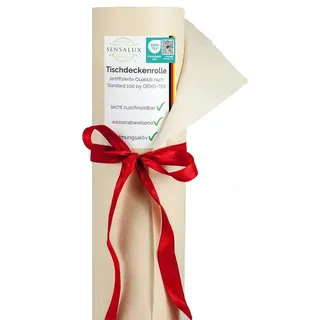Sensalux Tischdeckenrolle, stoffähnliches Vlies, Standard 100 by Oeko-TEX - Klasse I Zertifiziert, 1m x 25m, Creme