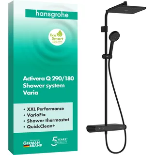 Hansgrohe Activera Q Aufputz-Duschsystem mit Thermostat Schwarz Matt 28648670