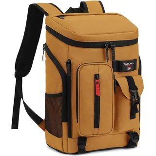 TUGUAN Kühlrucksack 30L Groß Picknickrucksack mit Kühlfach Isolierte Kühltasche Rucksack Männer Frauen Thermo Rucksack mit Flaschenöffner für Camping, Picknick, Wandern, Strand, Braun