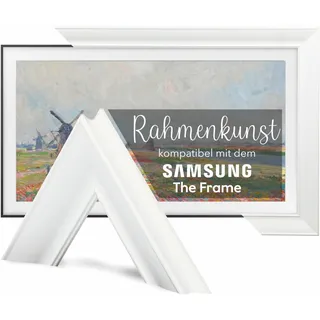43-Zoll-TV-Rahmen kompatibel mit Samsung The Frame & Pro, Modernes Weiß, geeignet für wandmontierte Fernseher