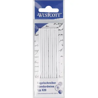 Westcott Kugelschreibermine X20 M Blau 10 Stück