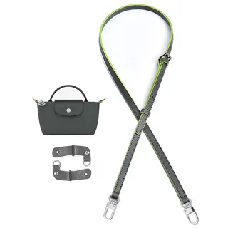 Umiup Leder-Geldbörsenriemen für Longchamp Taschen-Umbauset, Geldbörsenriemen, Ersatz für Longchamp Le Pliage Tragetasche, Original Mini (Graphitgrau-B) - Graphite Gray-B
