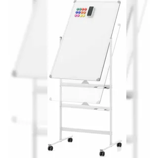 Costway Doppelseitiges mobiles Whiteboard 60 x 90 cm Weiß