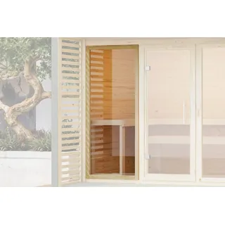 Karibu Saunafenster KARIBU "38 x 1906 x 815 mm Klarglas naturbelassen", braun (naurbelassen), B:82cm H:191cm, Glas, Massivholz, Fenster, für natürliches Licht im Saunainnenraum