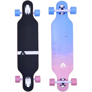 Apollo Longboard Twin Tip DT Longboard 36", gefertigt aus 8 Holzlagen in angesagtem TwinTip-Shape lila