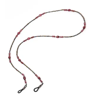 FIRETTI Brillenkette "zartes Design, bunt", bunt (metallfarben, schwarz, helllila, bunt), Tragebänder, DamenL:75cm, Gummi, Metall, mit Glasstein, L:75cm