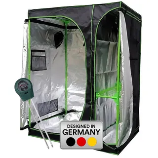 MuCoLa Growbox Gewächshaus Indoor Pflanzenzelt 120 x 120 x 200 cm Schwarz