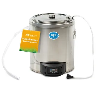 Milky Pasteurisator FJ 30 - Dreiwandiger Käse- und Joghurt Kessel mit Zeit- und Temperatureinstellung - Alleskönner zum pasteurisieren von Milch, Obst und Fruchtsäften
