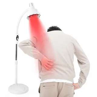 Infrarotlichttherapielampe, Rotlichtlampe Wärmelampe 220V, Rotlichtlampe mit Sockel Regelbare Temperatur (0-115°), 360°Justierbarer Schlauch, für Schönheitssalon, Wohnzimmer, Haus, etc