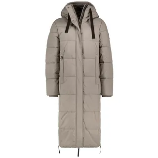 SUBLEVEL Wintermantel Damen Steppmantel lang mit großer Kapuze Steppmantel, Kapuze, Tunnelzug braun XL