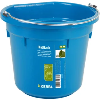 Kerbl Futter- und Wassereimer FlatBack, royalblau, 20l, Kunststoff, 1 Fressplatz, extrem robust, mit Füllskala