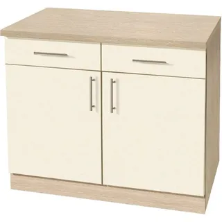 WIHO KÜCHEN Unterschrank Kiel 100 x 50 x 85 cm Beige