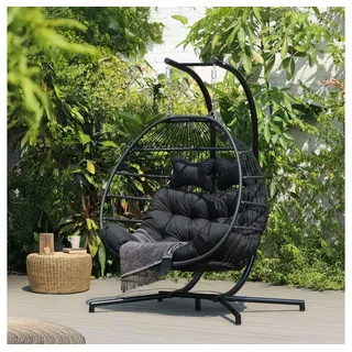 Home Deluxe Hängesessel Loma 2-Sitzer Schwarz