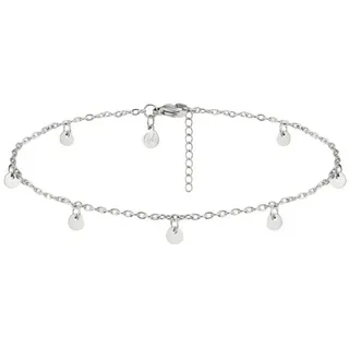 GOOD.designs Fußkette mit Anhänger (1-tlg), mit sieben Coin-Anhängern silberfarben