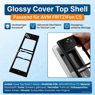 Cover Oberschale Passend für Fritz!Fon C5 mit Glänzender Oberfläche
