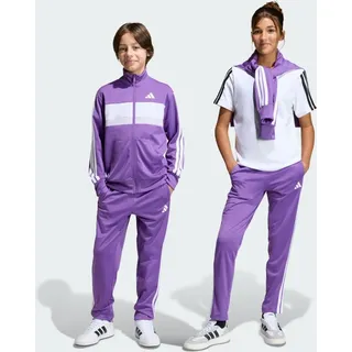 Seasonal Essentials Tiberio 3-Streifen Tricot Kids Trainingsanzug - Active Purple / White - 128