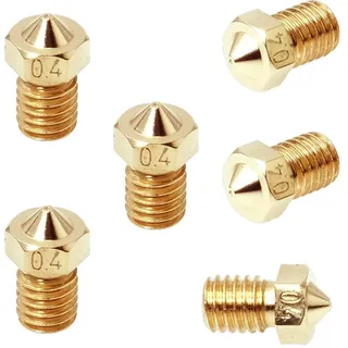3D FREUNDE 6 * 0.4mm Set J-head E3D V5/V6 bowden RepRap Extruder Hotend Düse aus Messing für 1.75mm Filament 3D Drucker printer Nozzle M6