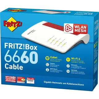 AVM FRITZ!Box 6660 Cable International - Schwarz/Rot/Weiß