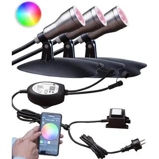 HEISSNER Starter-Set WIFI-SET: 3 RGB-SPOTS mit Alexa-Steuerung