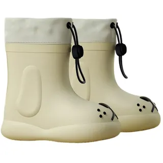 ENEN Gummistiefel Kinder Gr 23-29, Gummistiefel Mädchen und Jungen Wasserdichte Regenschuhe Kleinkind Leicht Bequeme für Kindergarten, Schule, Outdoor (23,Beige) - 23 EU