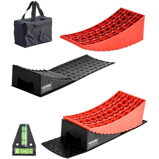 Vevor Wohnmobil-Nivelliergeräte 2 Stk. Wohnmobil-Nivellierblöcke bis zu 4.000 kg Unterlegkeile, max. 101,6 cm Nivellierhöhe, gebogene Nivelliergeräte, Nivelliergerät-Set mit rutschfester Matt