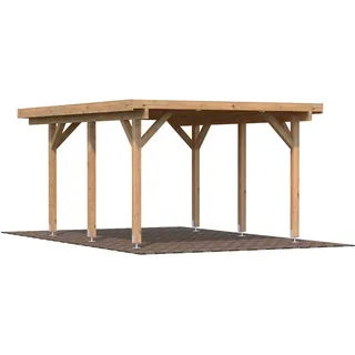 Einzel-Carport 360 x 512 cm Braun tauchgrundiert